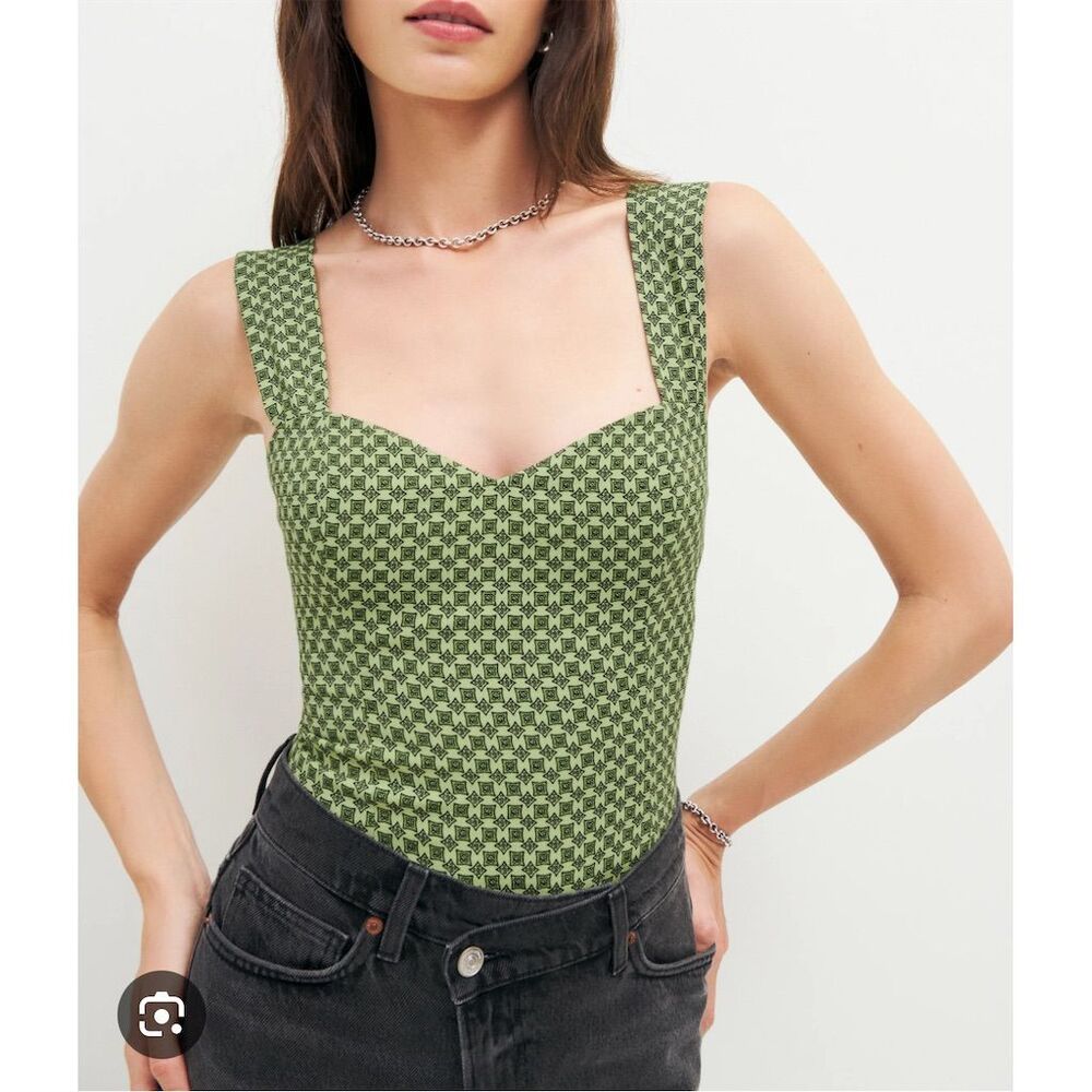 Reformation Hester Patterned Tank Top. New without tag
